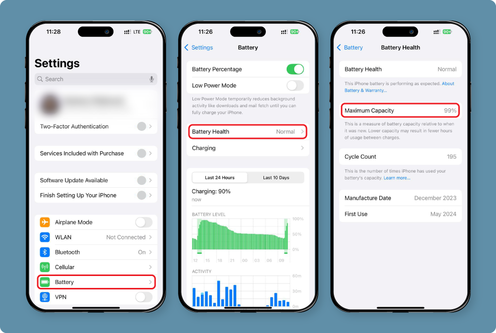سلامت باتری ایفون از کجا بفهمیم