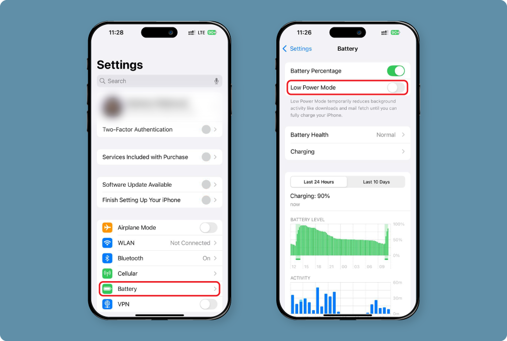 حالت Low Power Mode