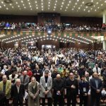 هو شدن لاریجانی و حداد عادل در مراسم سالگرد تاسیس دانشگاه تهران