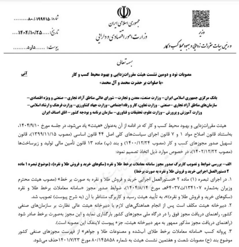 صدور مجوز پلتفرمهای خرید و فروش آنلاین طلا و نقره به درگاه ملی مجوزها منتقل شد صدور مجوز پلتفرمهای خرید و فروش آنلاین طلا و نقره به درگاه ملی مجوزها منتقل شد